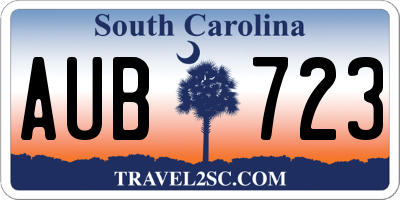 SC license plate AUB723