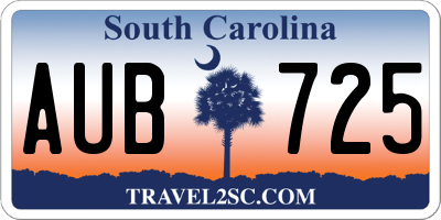 SC license plate AUB725