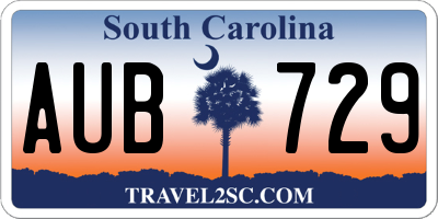 SC license plate AUB729