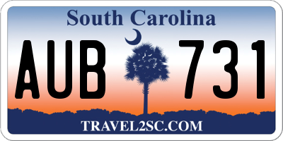 SC license plate AUB731