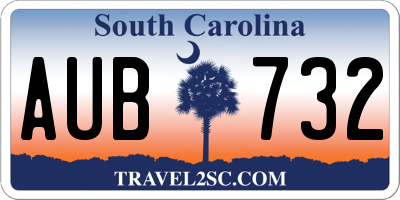 SC license plate AUB732