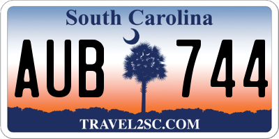 SC license plate AUB744