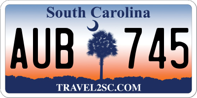 SC license plate AUB745