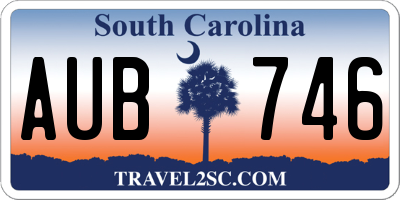 SC license plate AUB746