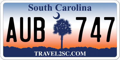SC license plate AUB747
