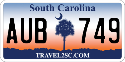 SC license plate AUB749