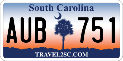 SC license plate AUB751