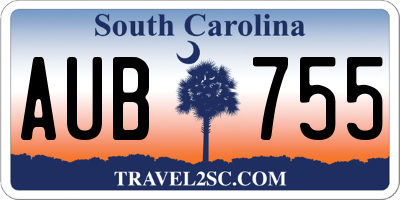SC license plate AUB755