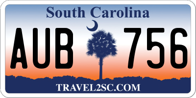 SC license plate AUB756