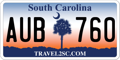 SC license plate AUB760