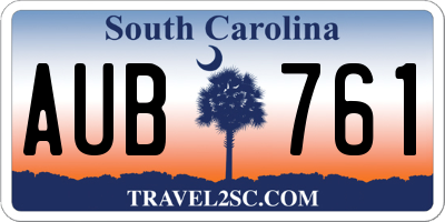 SC license plate AUB761
