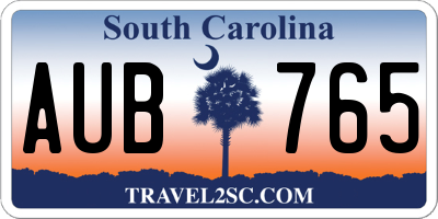 SC license plate AUB765