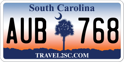 SC license plate AUB768