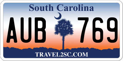 SC license plate AUB769