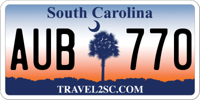 SC license plate AUB770