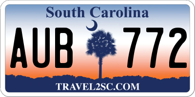 SC license plate AUB772