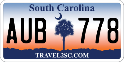 SC license plate AUB778