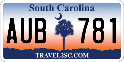 SC license plate AUB781