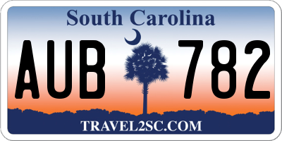 SC license plate AUB782
