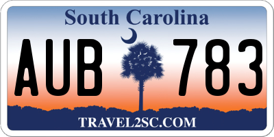 SC license plate AUB783