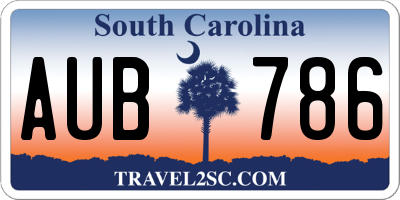 SC license plate AUB786