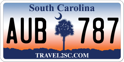 SC license plate AUB787