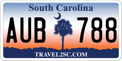 SC license plate AUB788