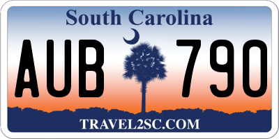 SC license plate AUB790