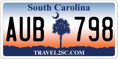 SC license plate AUB798