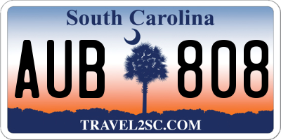 SC license plate AUB808