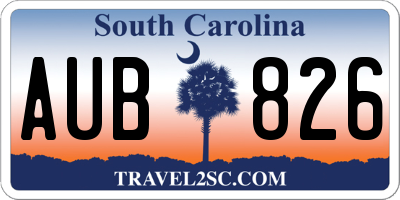 SC license plate AUB826
