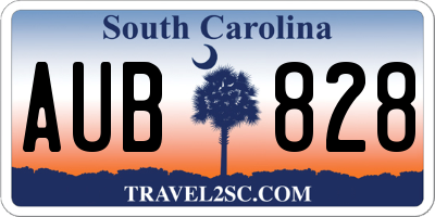 SC license plate AUB828