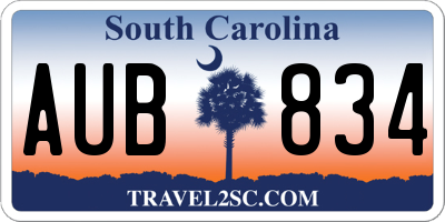SC license plate AUB834