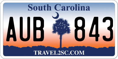 SC license plate AUB843