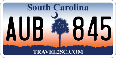 SC license plate AUB845