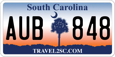 SC license plate AUB848