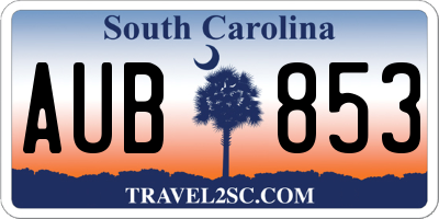 SC license plate AUB853