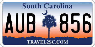 SC license plate AUB856