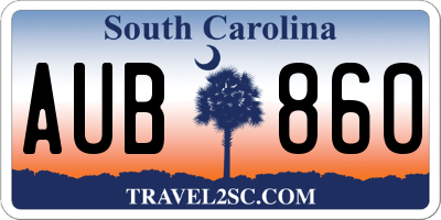 SC license plate AUB860