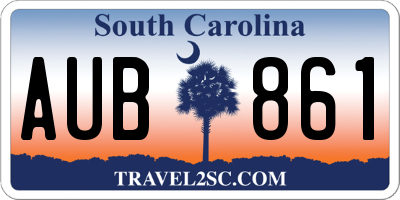 SC license plate AUB861