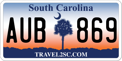 SC license plate AUB869