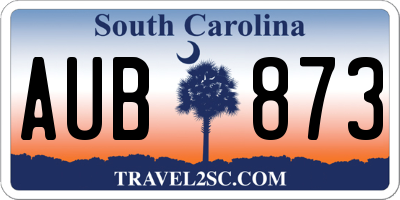 SC license plate AUB873