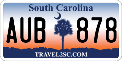 SC license plate AUB878