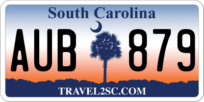 SC license plate AUB879