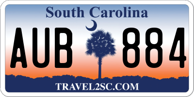 SC license plate AUB884