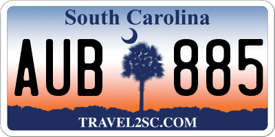 SC license plate AUB885