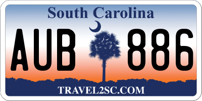 SC license plate AUB886