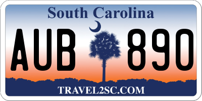 SC license plate AUB890