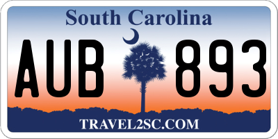 SC license plate AUB893