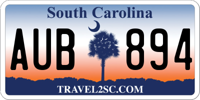 SC license plate AUB894
